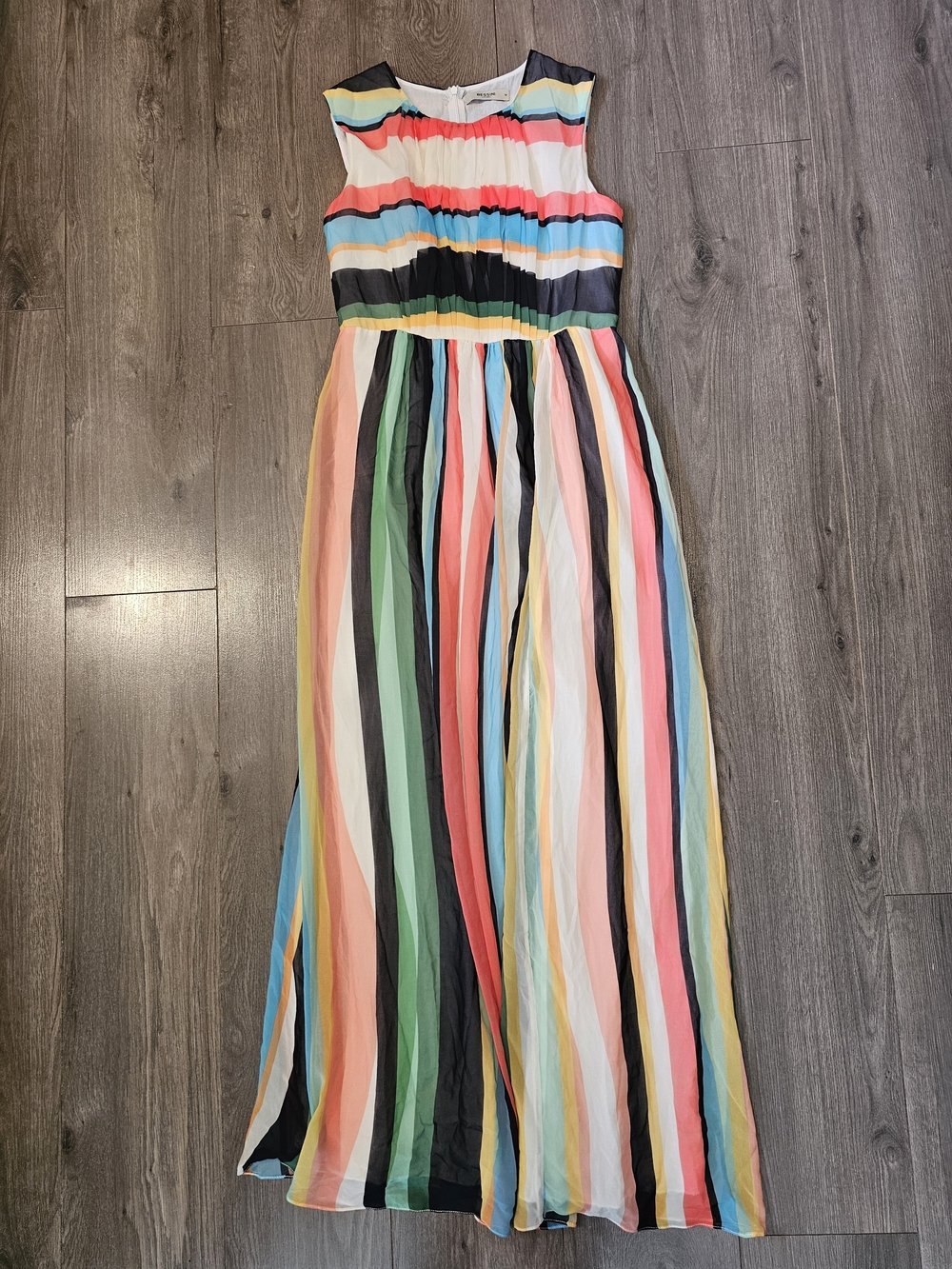Bessini Luxury Brand Womens Multicolor Striped Maxi Dress-Size  38( Medium)